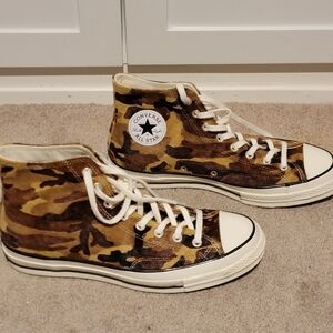 Converse Chuck Taylor High Top Camel Hair Camo Sneakers Mens 10 Womens 12